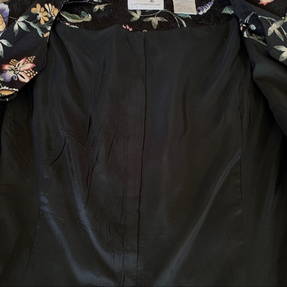 VINTAGE LIZ CLAIBORNE LONG SLEEVE FLORAL BLAZER TOP - Picture 11 of 15